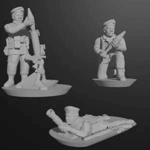 10 & 15mm British Mortar Teams (Berets) (4 mortars & 4 2-inch Mortarmen)