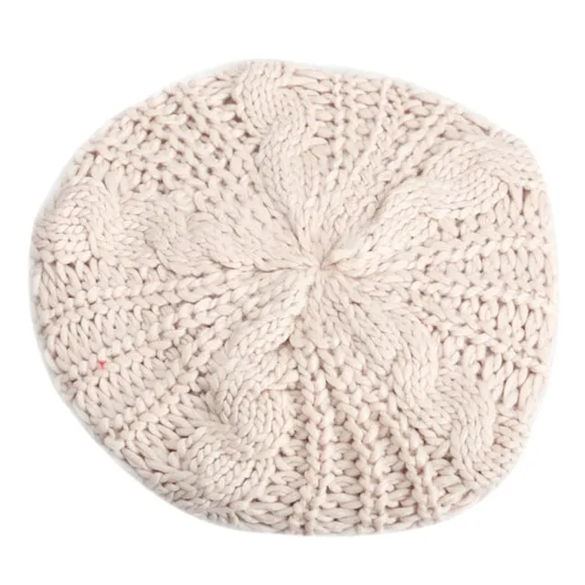 2017 New Fashion Twisted Girl Beret Knitted Hat Keep Warm Cap Multicolor   -MX8