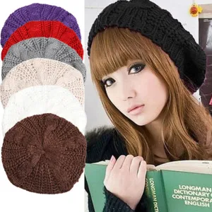2017 New Fashion Twisted Girl Beret Knitted Hat Keep Warm Cap Multicolor   -MX8