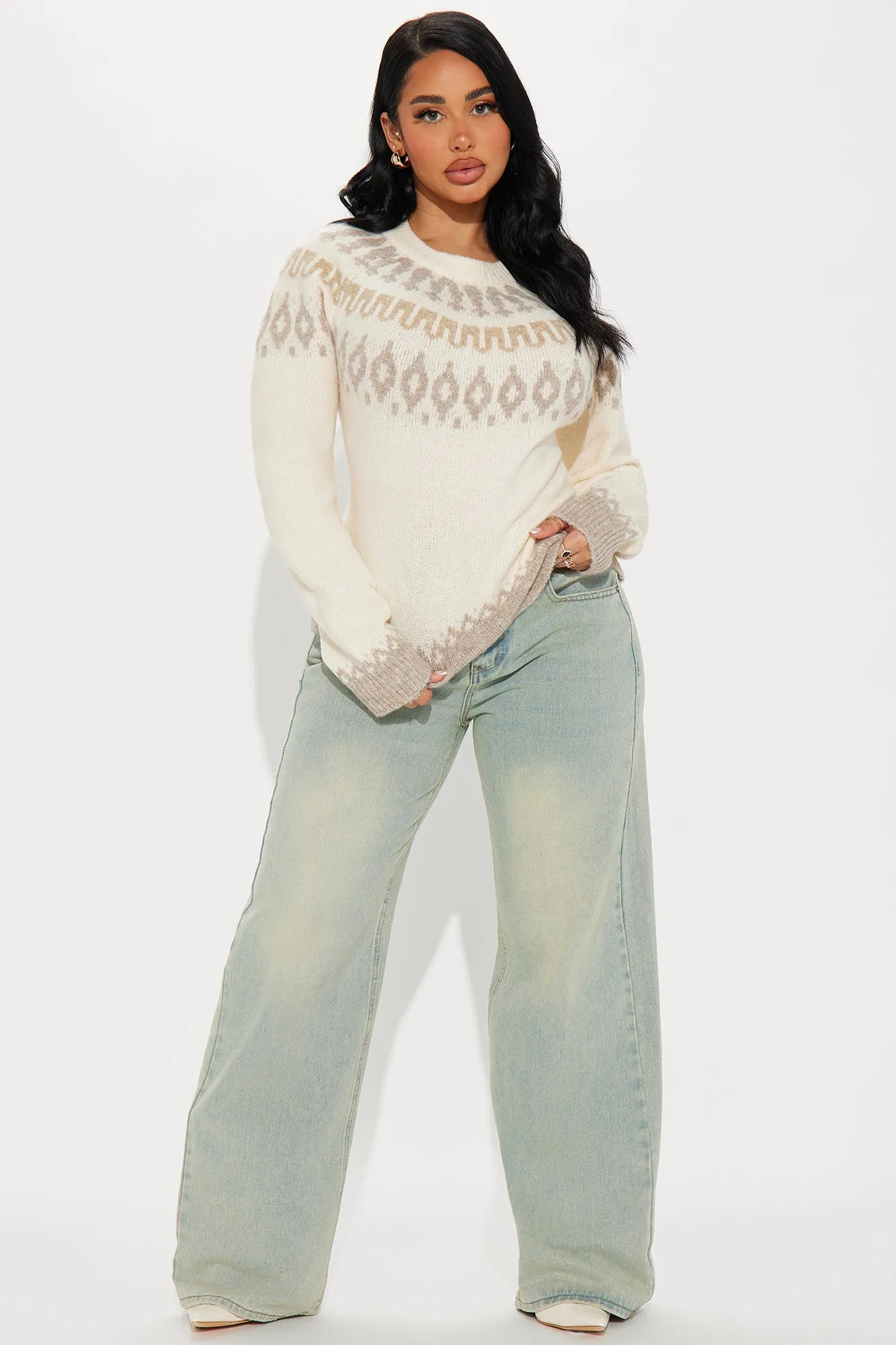 Aspen Winter Fair Isle Sweater - Ivory/combo