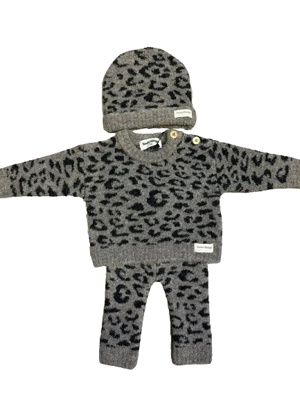 Baby Animal Print Brown Knit Leggings