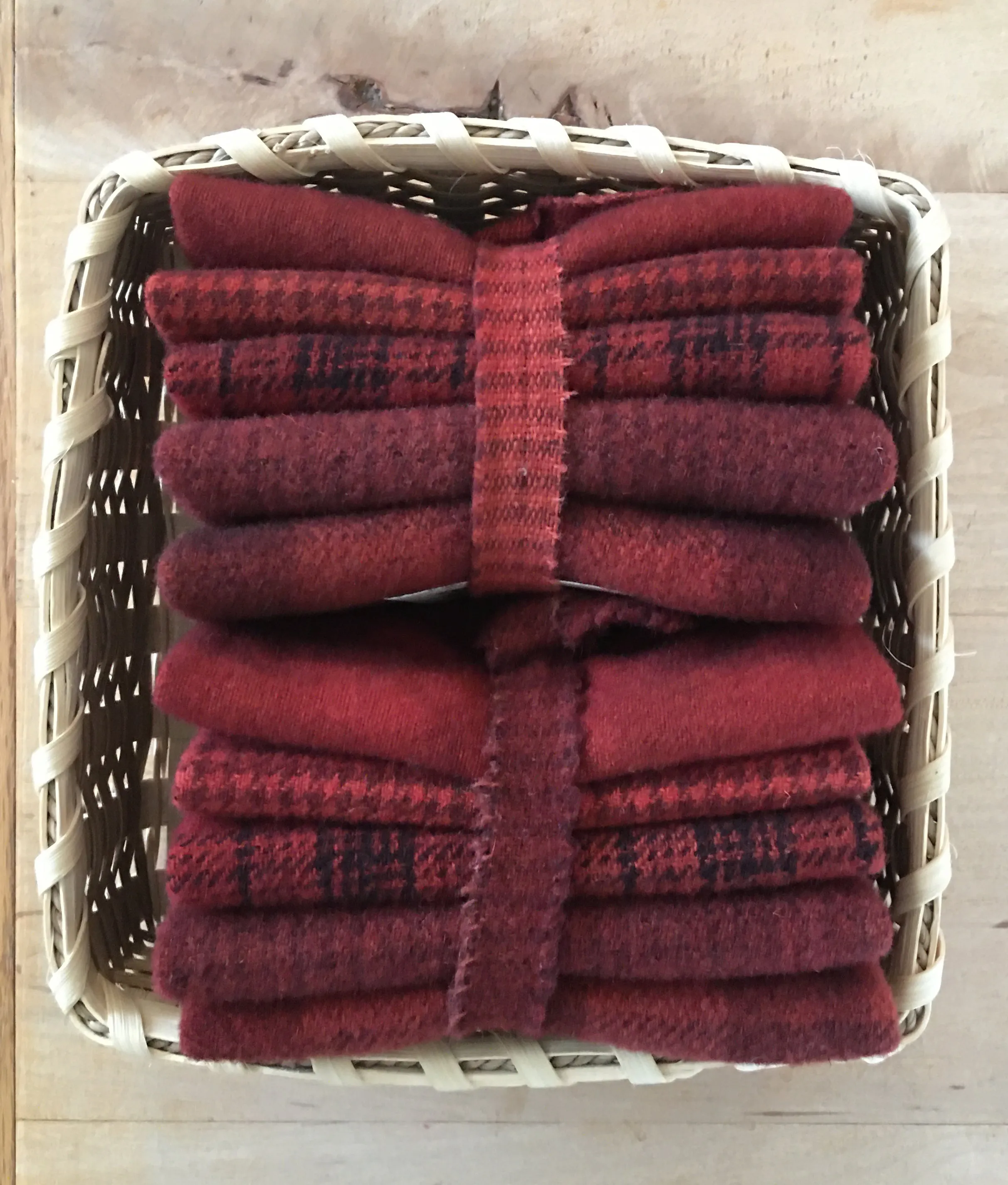 BRICK Hand Dyed Wool Bundle for Wool Applique and Rug Hooking