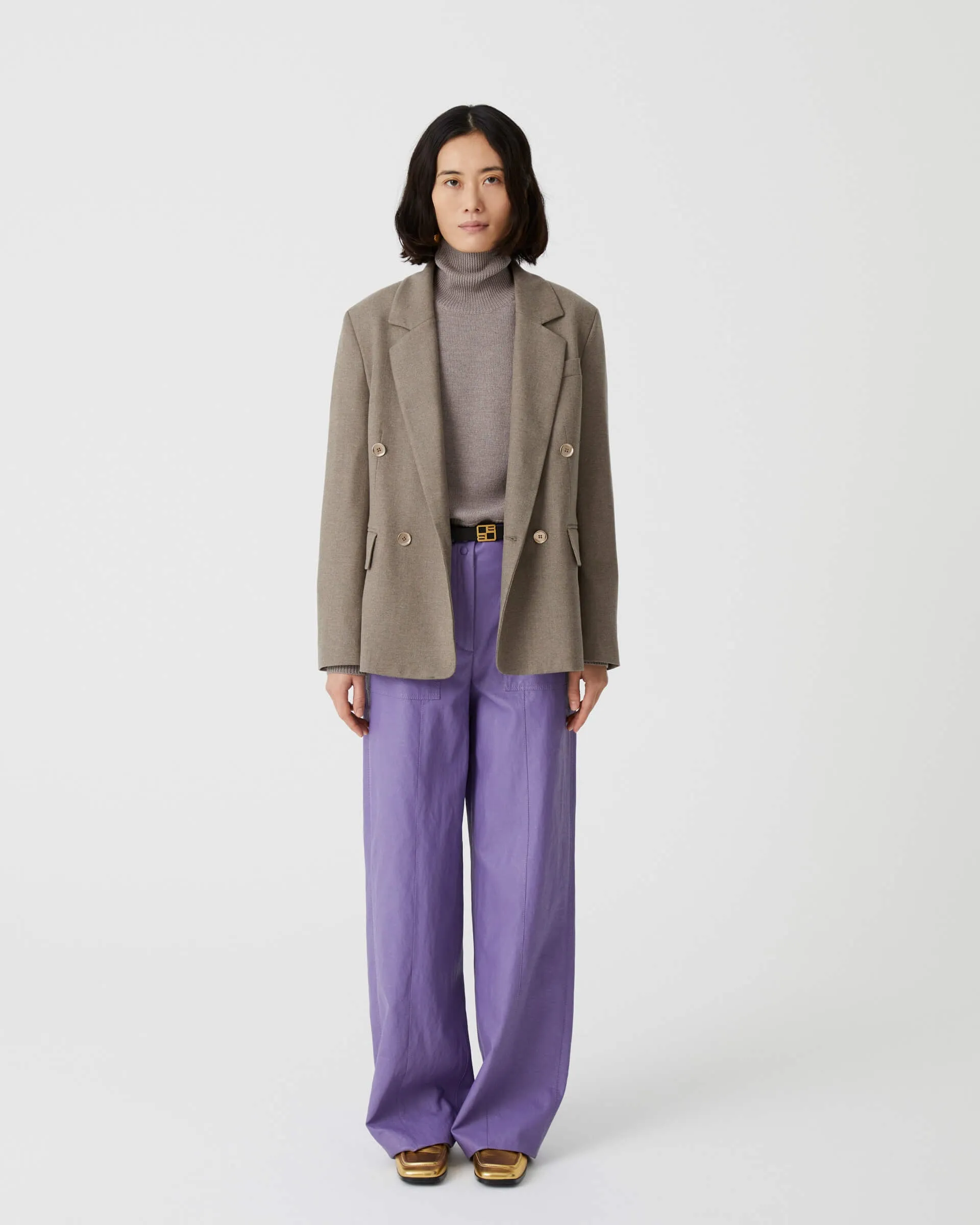 double breasted wool jacket