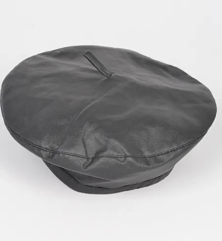 Faux Leather Berets - Black or Burgundy