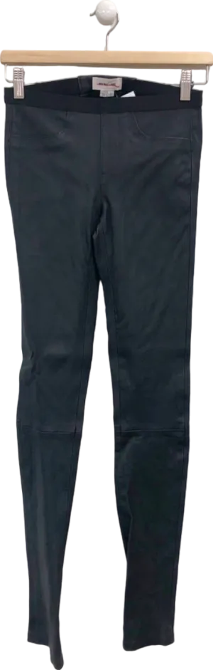 Helmut Lang Black Leather Leggings UK 4