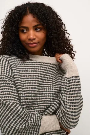 KAFFE KAellery Sweater Stone/Black