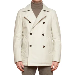 KITON KIRED "Oglio" Primaloft Off-White Padded DB Pea Coat Jacket
