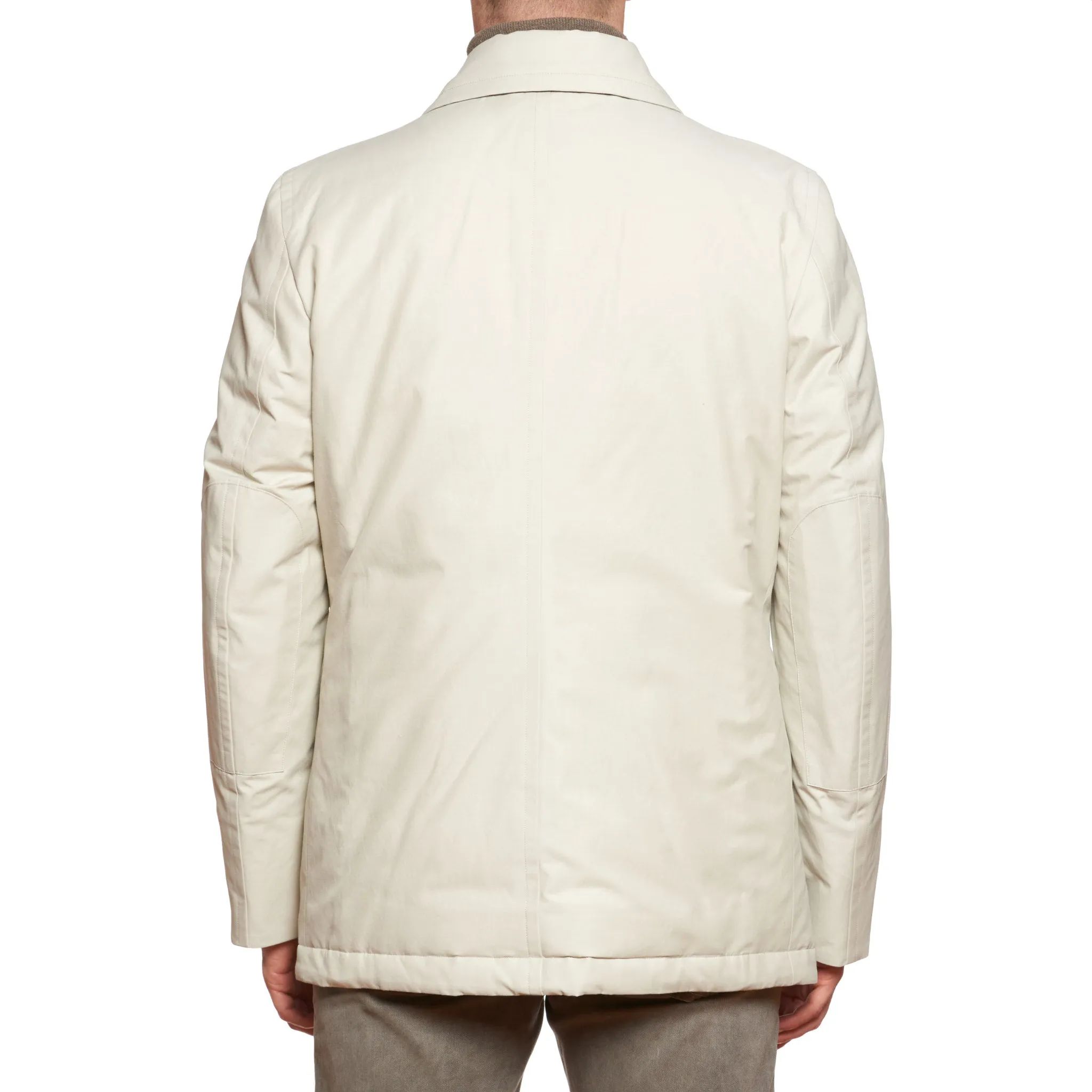 KITON KIRED "Oglio" Primaloft Off-White Padded DB Pea Coat Jacket