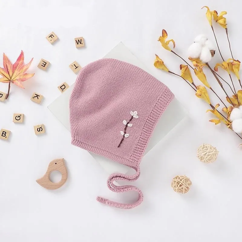 Knitted Flower Bonnet
