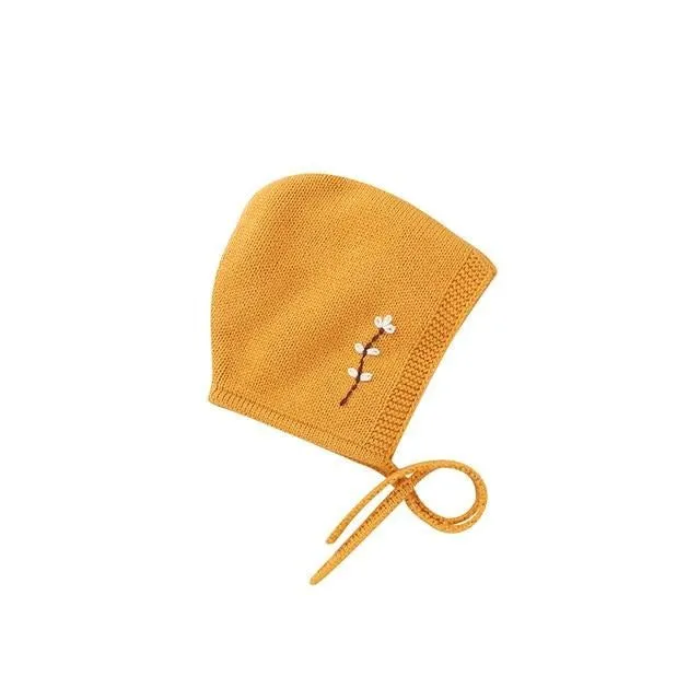 Knitted Flower Bonnet