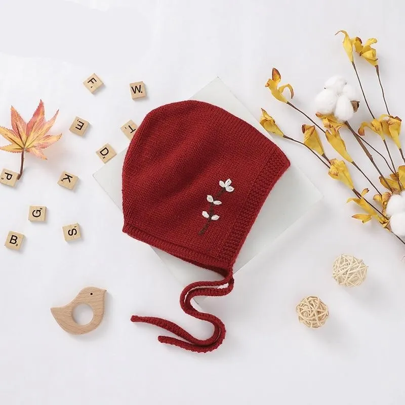 Knitted Flower Bonnet