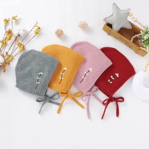 Knitted Flower Bonnet