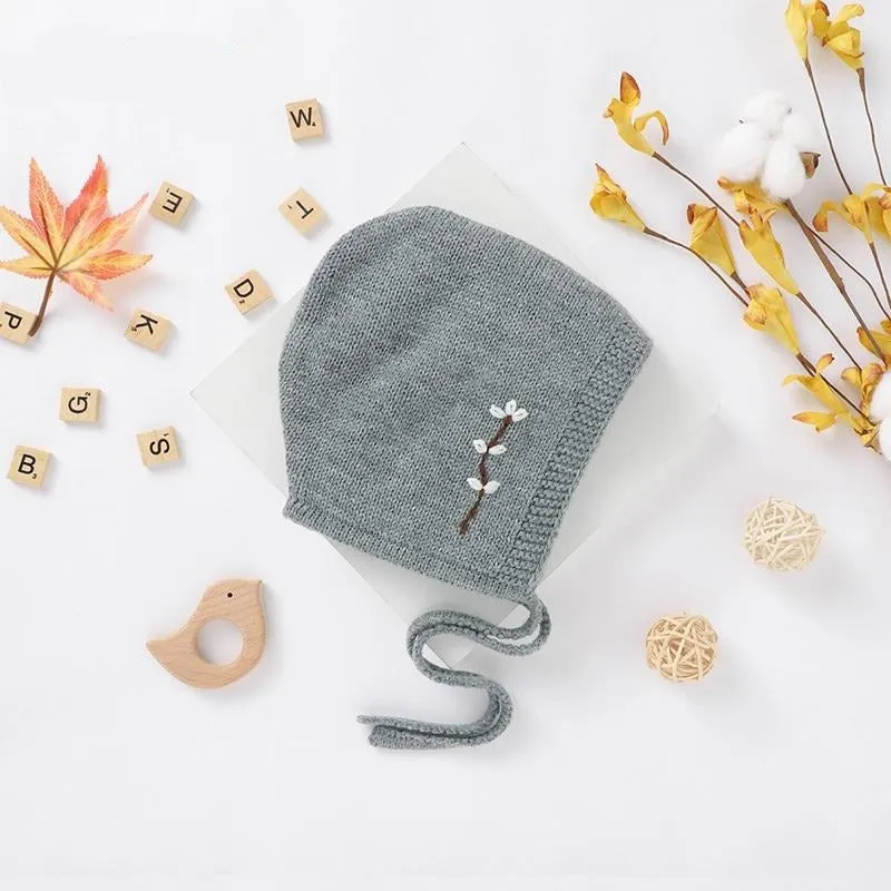 Knitted Flower Bonnet