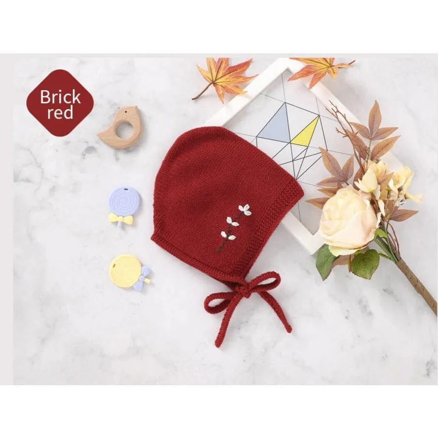Knitted Flower Bonnet
