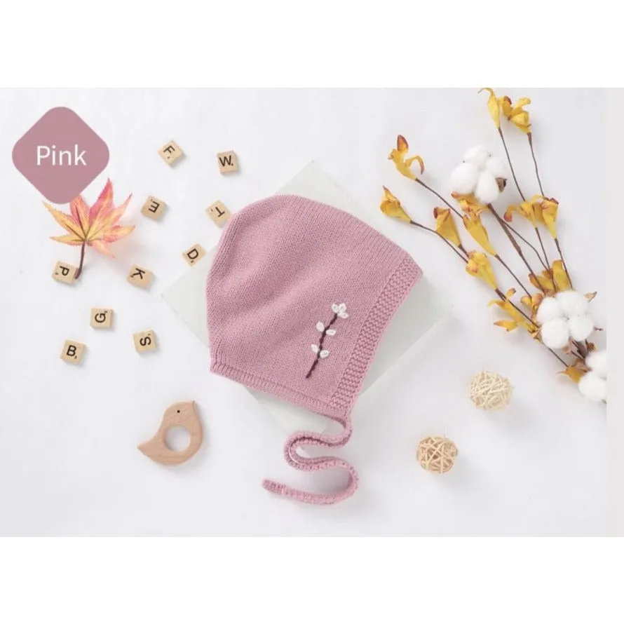 Knitted Flower Bonnet
