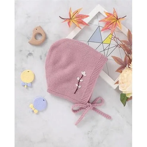 Knitted Flower Bonnet