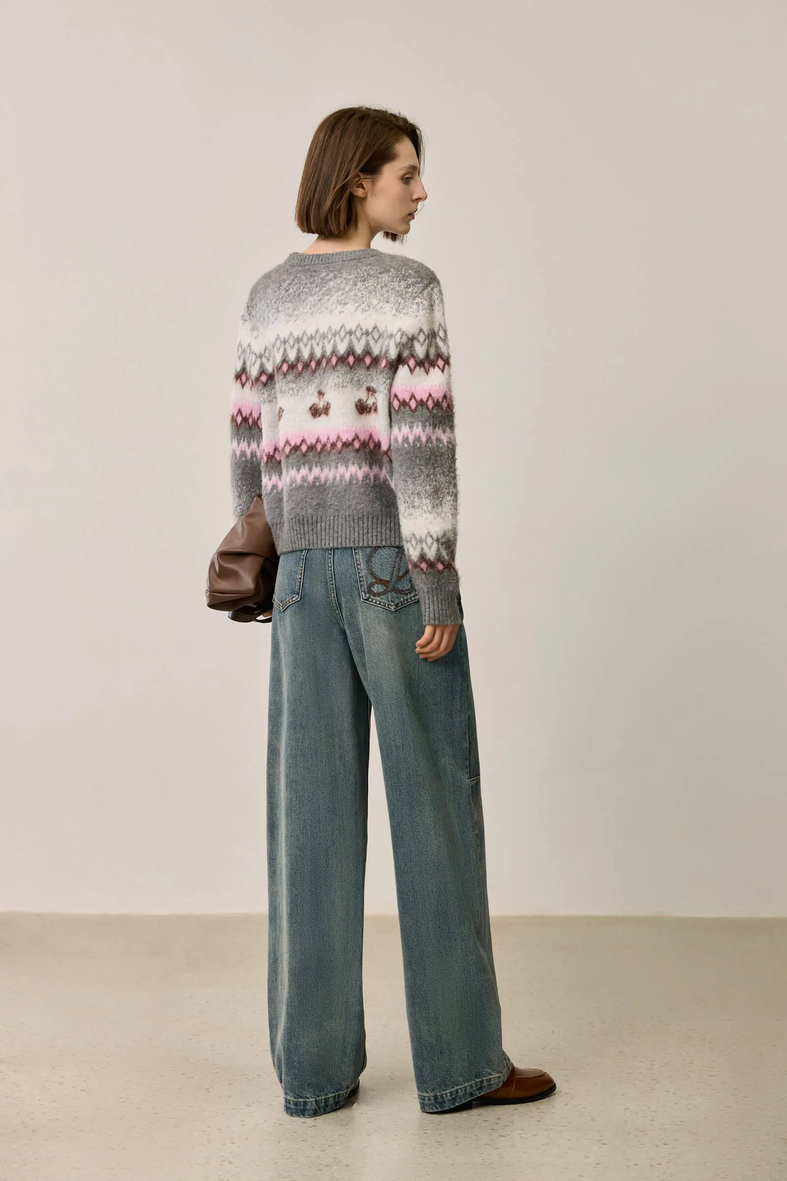 LILY Vintage Fair Isle Knit Sweater