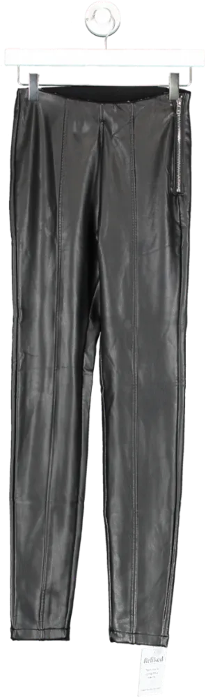 New Look Black Faux Leather Leggings UK 6