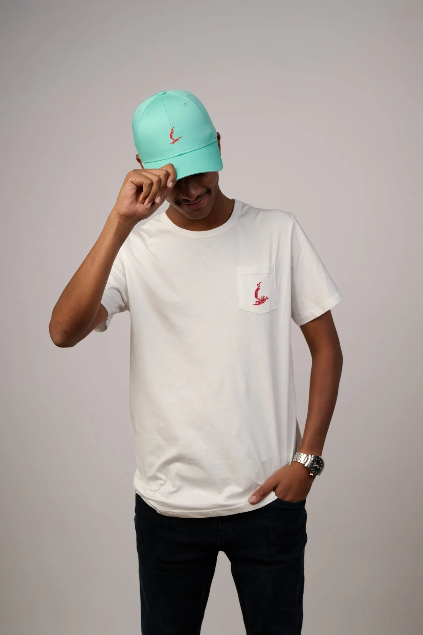 NL embroidered Logo Baseball Cap Pale Green