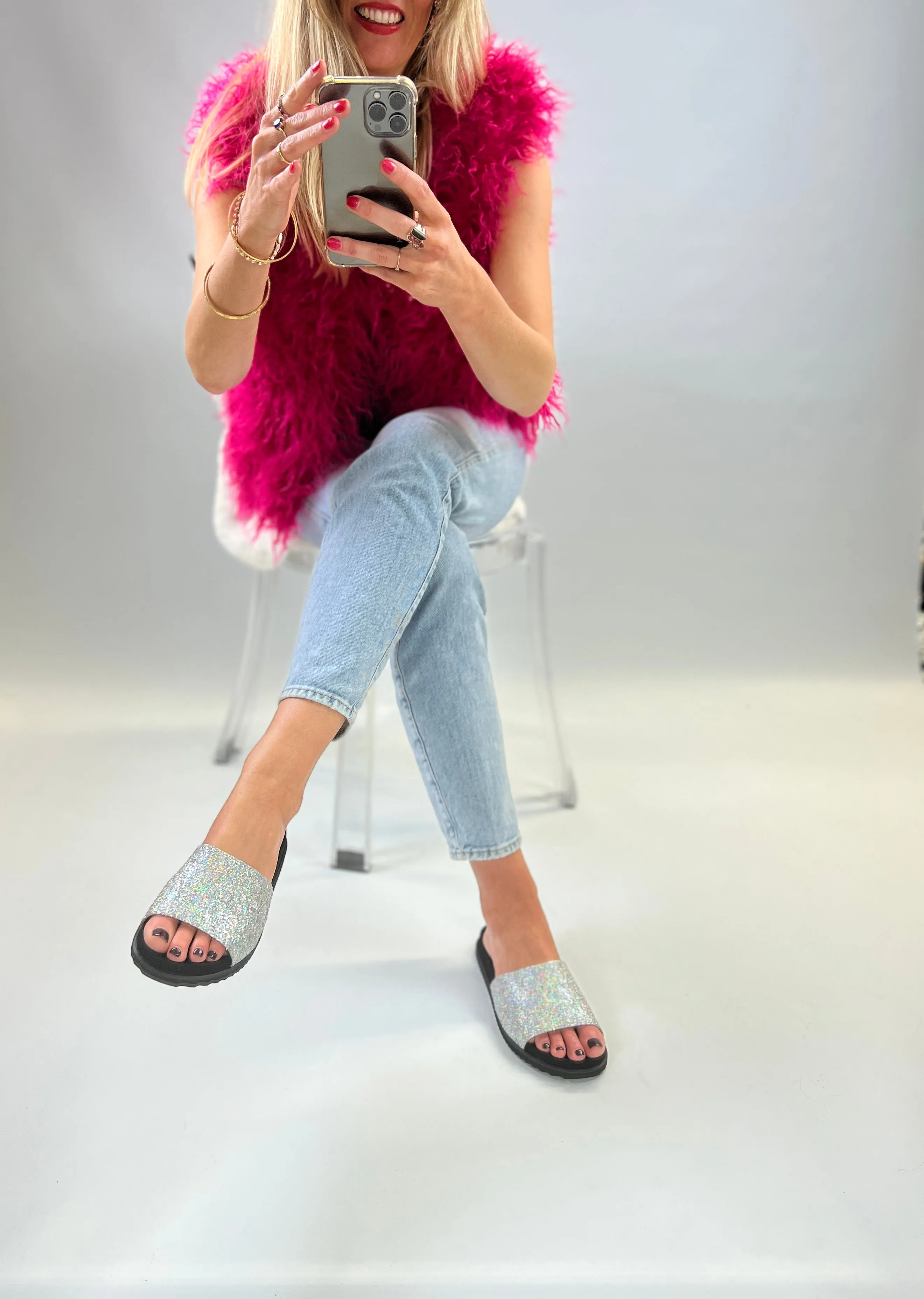 Rihanna Silver Slider sandals 38 and 39