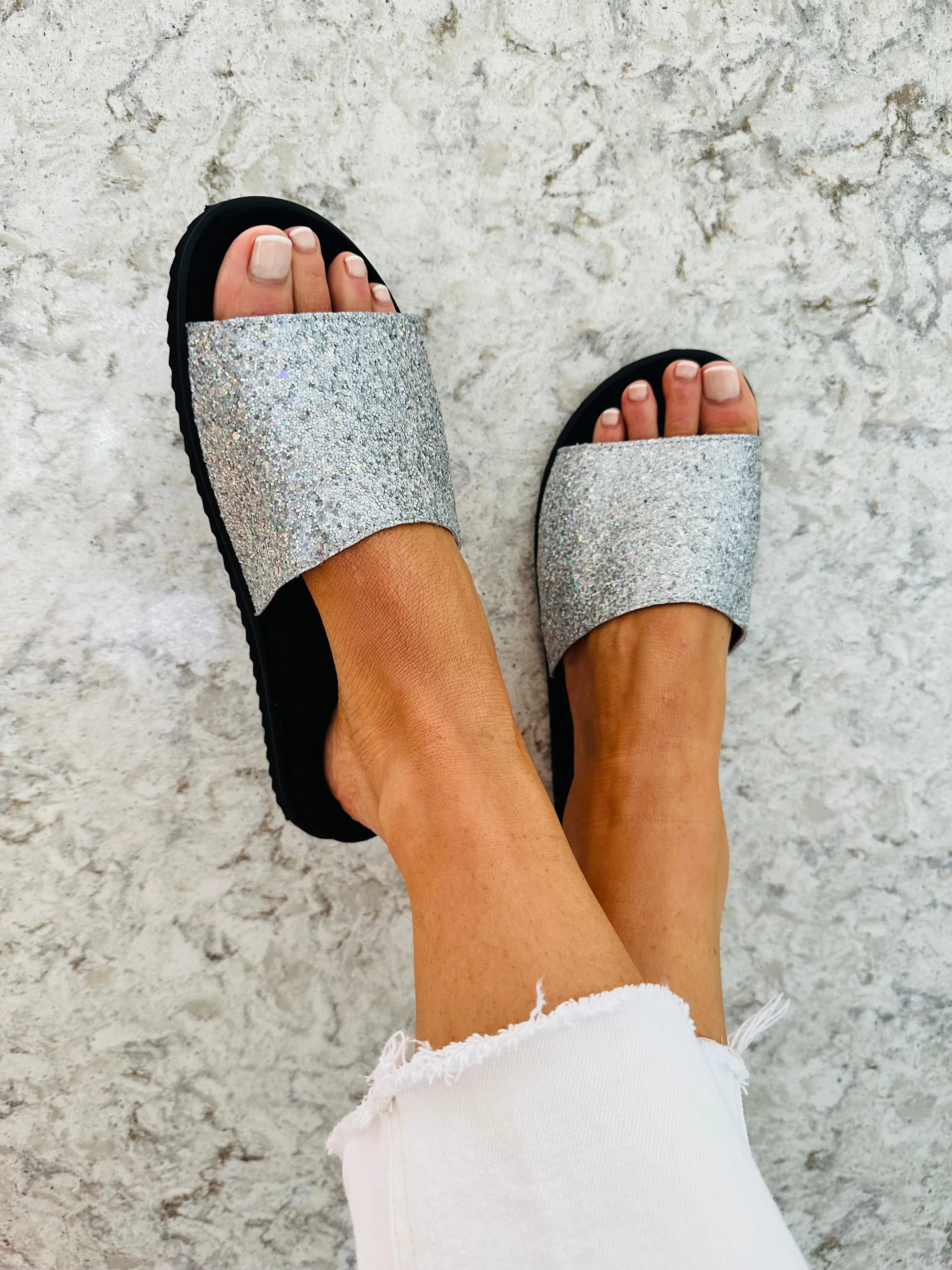 Rihanna Silver Slider sandals 38 and 39
