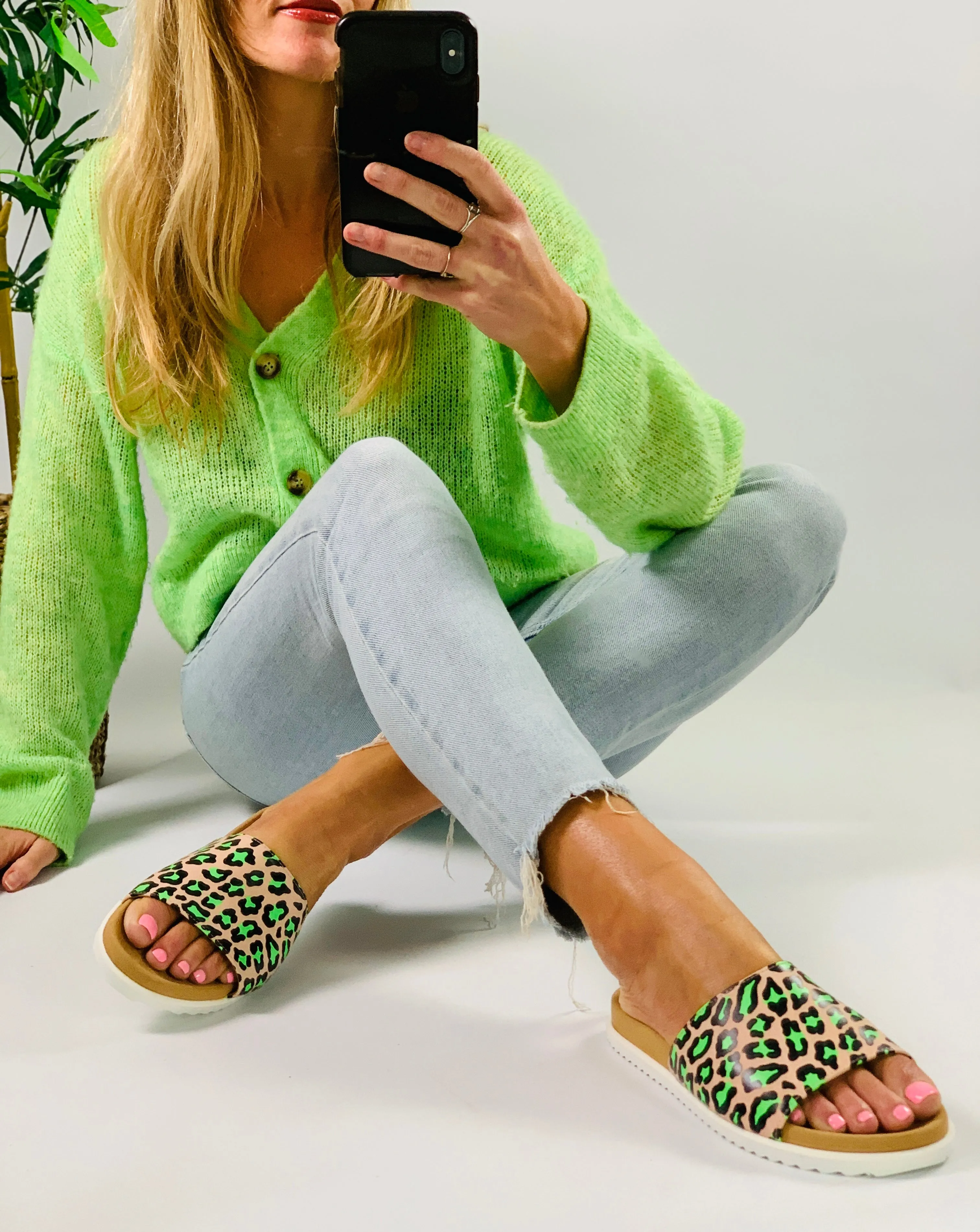 SAMPLE SALE Carnival neon Slider sandals