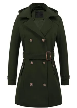 Women Woolen Hooded Coat